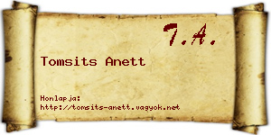 Tomsits Anett névjegykártya