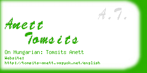 anett tomsits business card